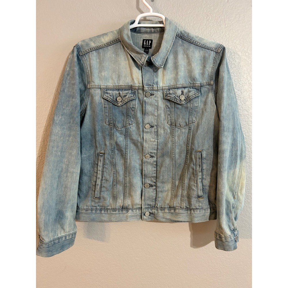 Gap Denim Icon Jacket Mens Large Sun Bleached‎ Light Wash Trucker y2k